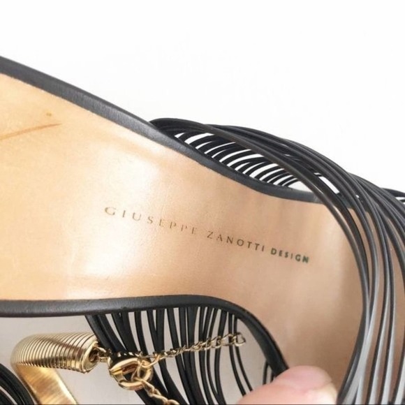 Giuseppe Zanotti Pissi Gold Ankle Band Leather Heeled Strap Sandals 36.5 / 6.5 - Picture 6 of 12